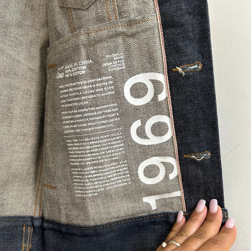 Gap 1969 Japanese Selvedge Denim Trucker Jacket Indigo Blue XS Mens 5986